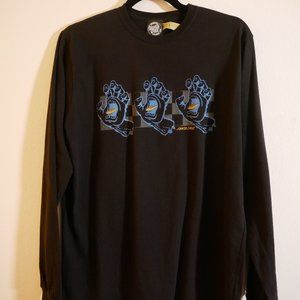 SANTA CRUZ  SCREAMING HAND SKATEBOARD MEDIUM BLACK COTTON LONG SLEEVE T SHIRT